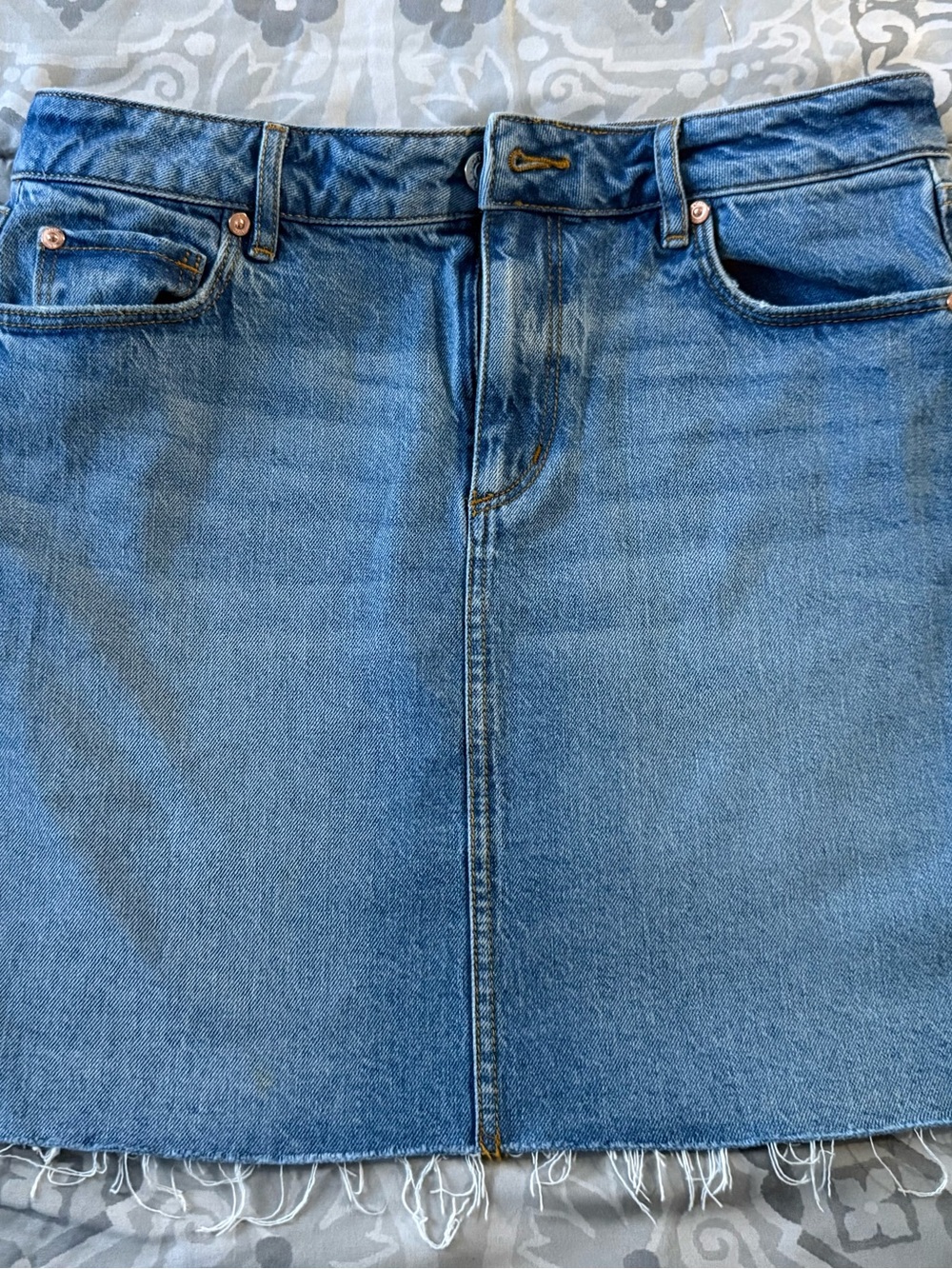 LOFT Slim Light Blue Denim Skirt